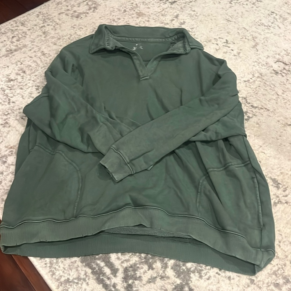 Aerie Collared Sweatshirt with Pockets